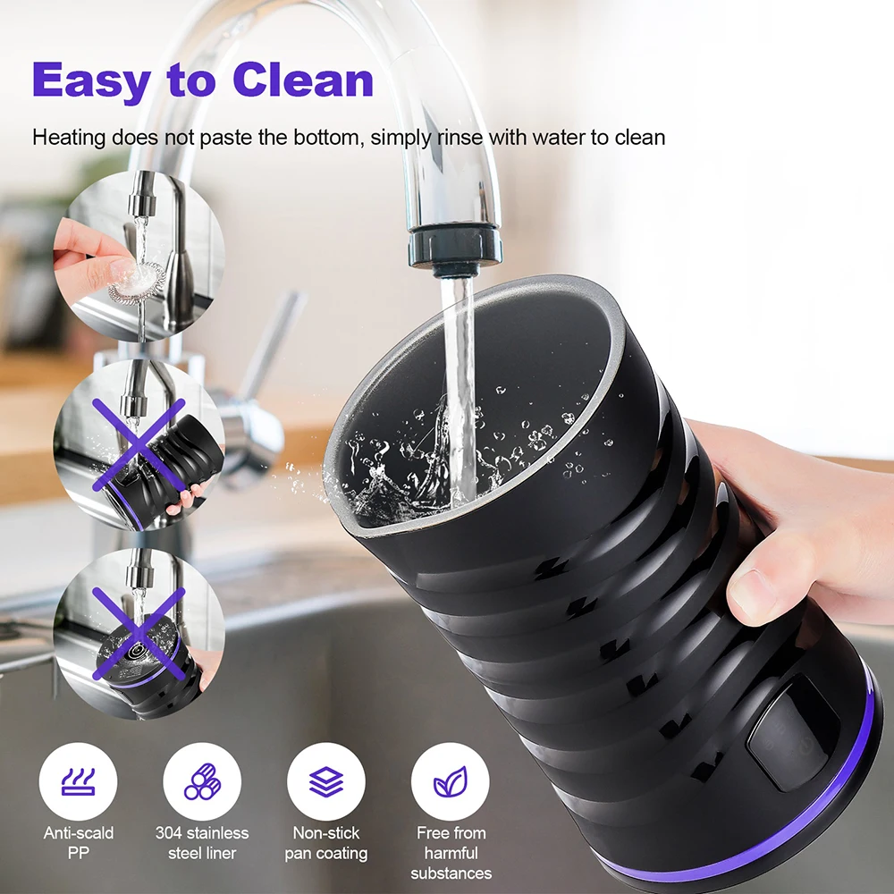 4-IN-1 Electric Automatic Milk Frother Maker Steamer Frother Machine For Coffee Cappuccino Latte Coffee Hot and Cold Foam Maker
