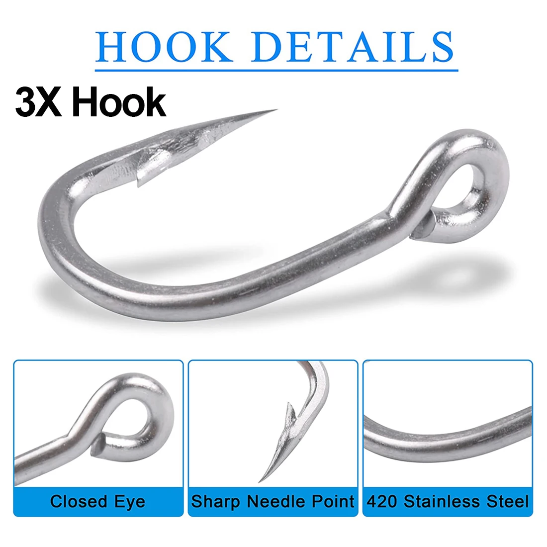 Hameçons Mustad Big Game Inox - Tailles 9/0 à 12/0 - Lot De 31 Paquets - Neuf