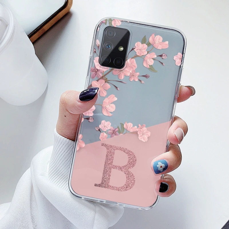 Luxurious Transparent Soft Slim Clear Bumper Case with A-Z Letters Back Cover