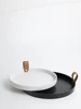 Ahunderjiaz-Nordic Style Round Storage Tray, Living Room Entrance Desktop, White Fruit Tray, Home Decoration, Kitchen Organizati 5