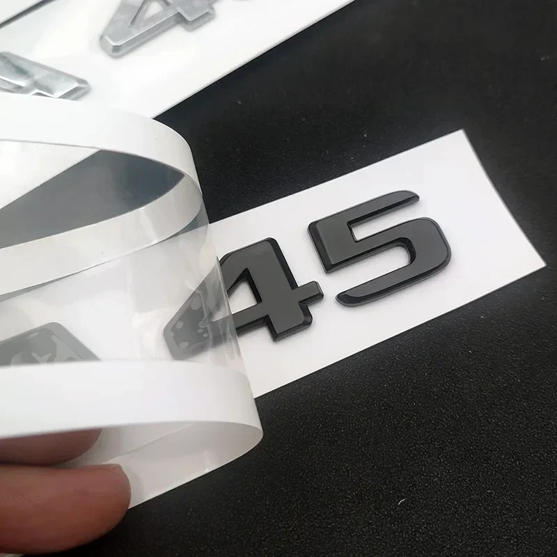 자동차 스티커 후면 트렁크 글자 배지 엠블럼 크롬 블랙 로고 3D 스티커, 메르세데스 A45 AMG W176 W177 14-16 자동차 액세서리