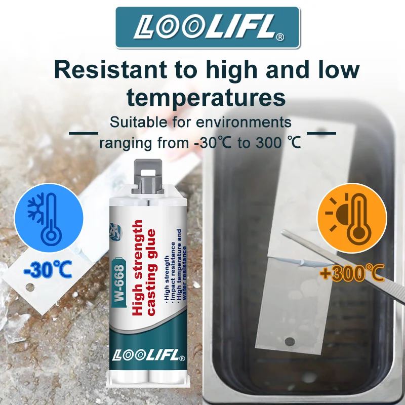 LOOLIFL Metal repair glue high strength adhesive sealant weld metal glue strong heat resistance casting AB glue. 4