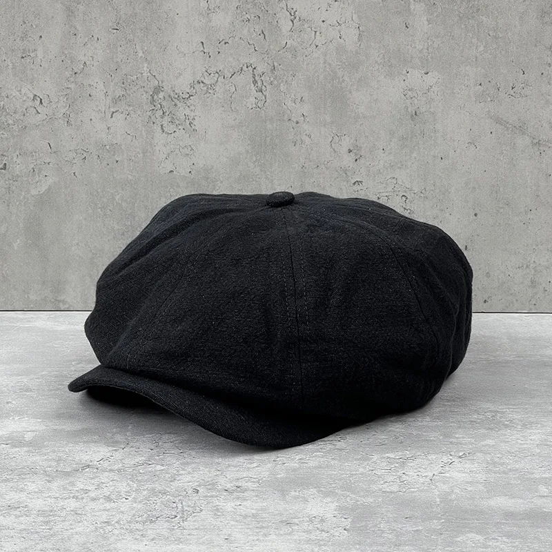 Men's Spring Summer Cotton Linen Newsboy Caps Big head 4XL Plus Size 63CM Unisex Casual Octagonal Cap British Retro Forward Hat - Image 5