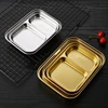304 Stainless Steel Divided Tray Multiple Size Dinner Plates for Food Restaurant Hotel Tableware Snack Dish Kitchen Organizer 1