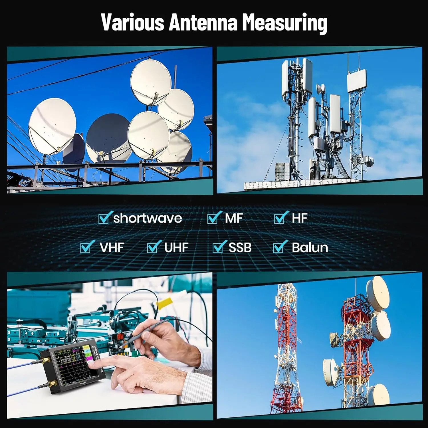 Upgraded NanoVNA-F V2 Vector Network Analyzer 50kHz-3000MHz HF VHF UHF VNA Anten