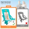 High Back Folding Beach Chair with Detachable Cooler Bag Back Mesh Back Sand,Travel,Support Up to 350 lbs 2pc Camping Chair 4