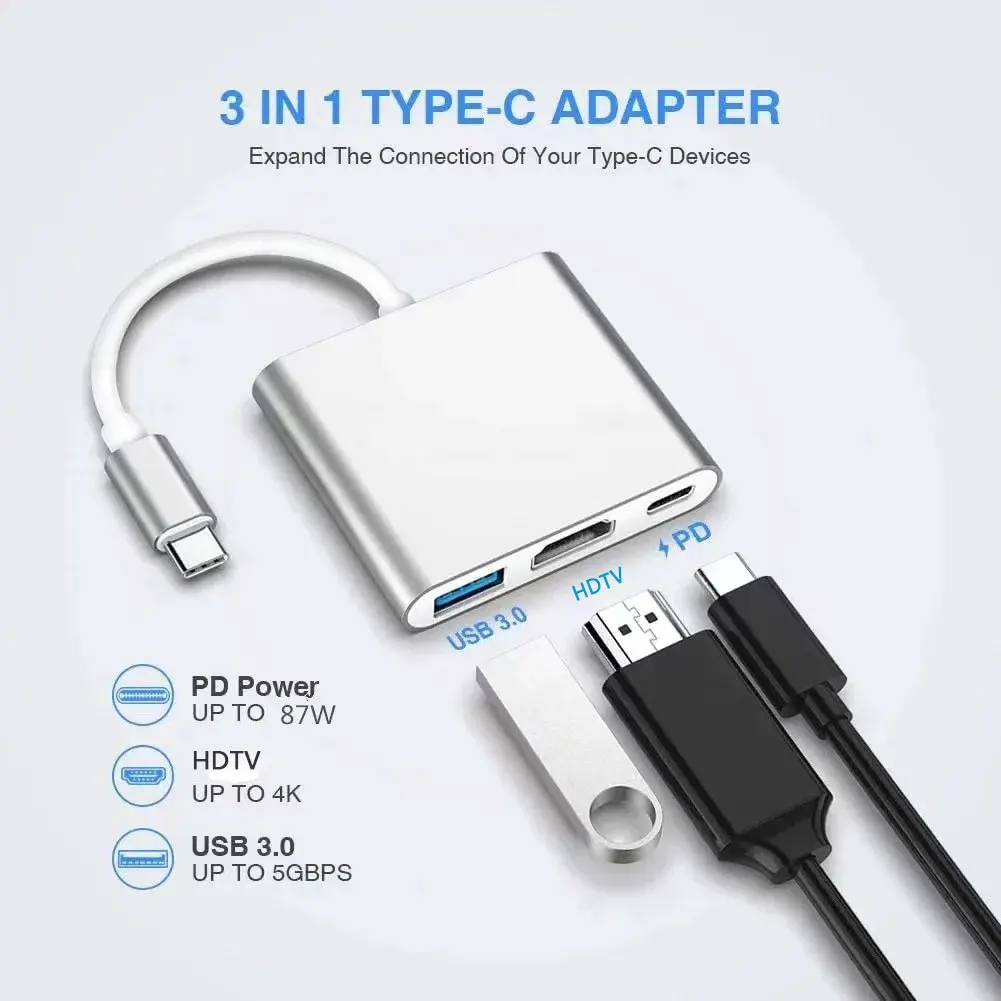 Multi-Functional USB-C Hub with 4K HDMI and 100W Power Delivery