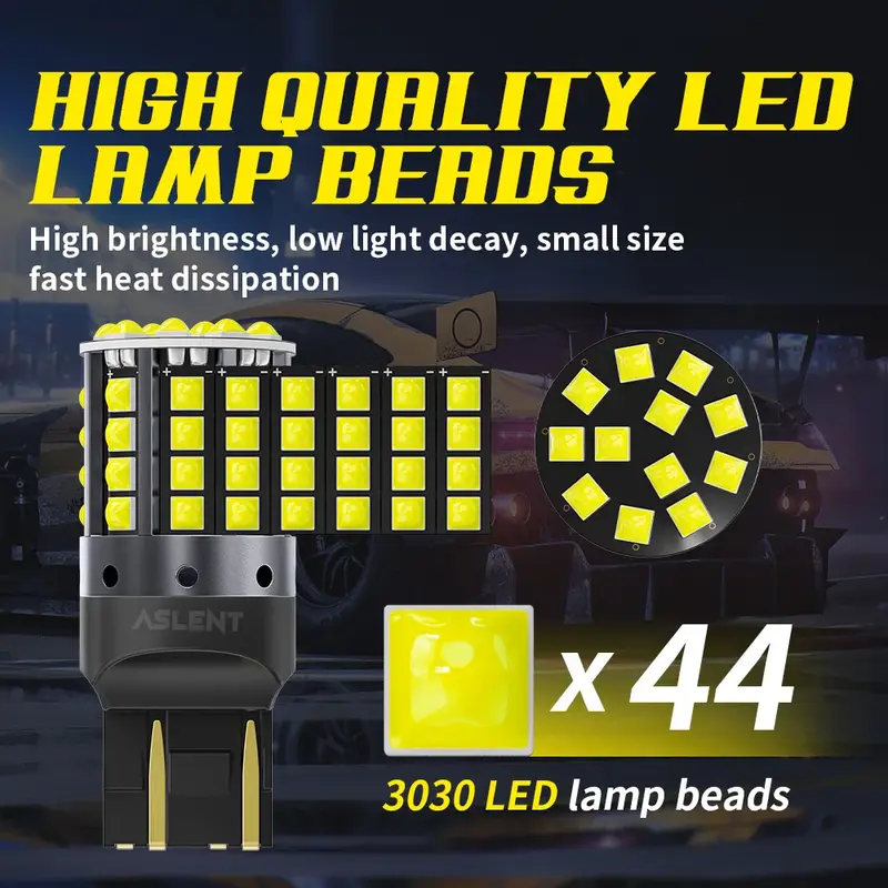 2pcs Car LED Lights BA15S P21W 1156 BAU15S PY21W 1157 BAY15D 44*3030SMD Canbus Front Tail Turn Signal Lamps 7440 7443 W21/5W 12V - Image 3