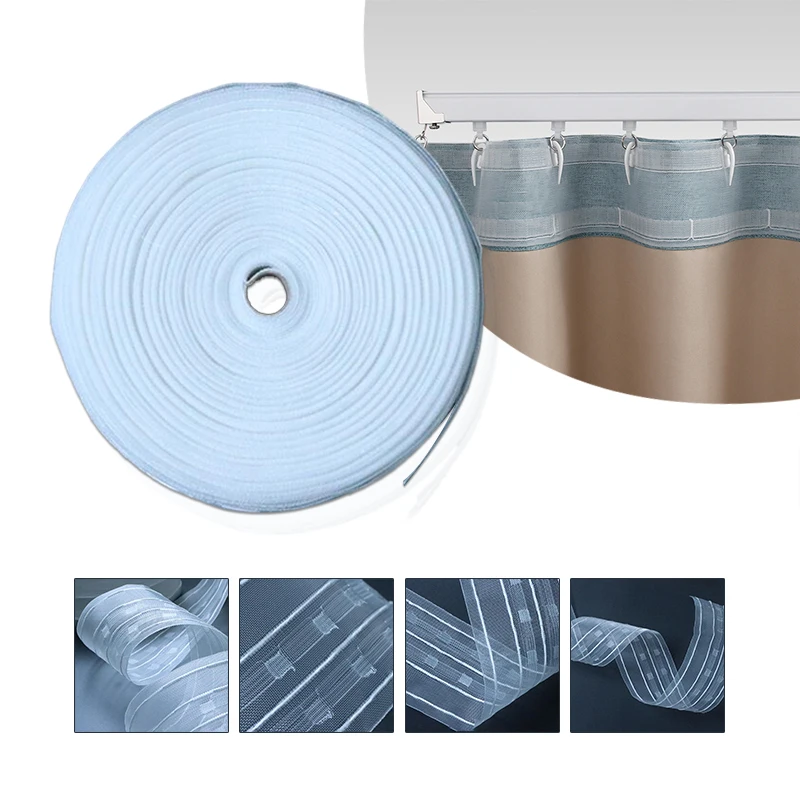 Transparent Diy Ribbon Curtain Heading Tape Pleat Curtain Pinch Belt Suitable for All Kinds of Curtain Fabric Processing