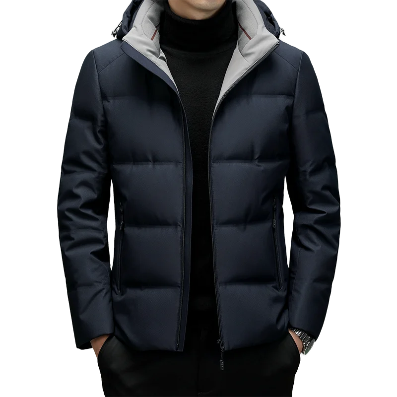 Man Down Jacket Keep Warm In Duck Down Fashion Trend Coat Plus Velvet Streetwear High Quality Casual All Match Business Top New