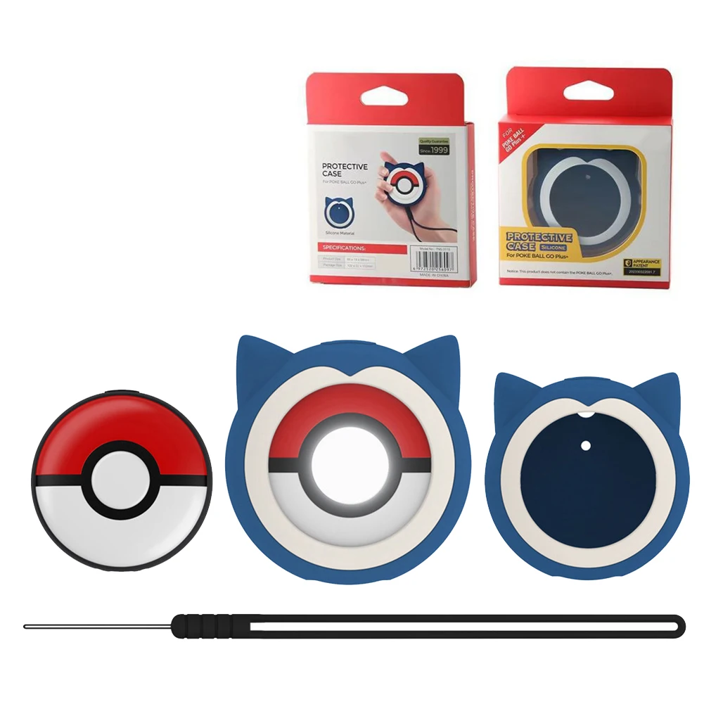 透明シリコン保護ケース,ストラップ付き,ポケモン,go plus,クリスタル