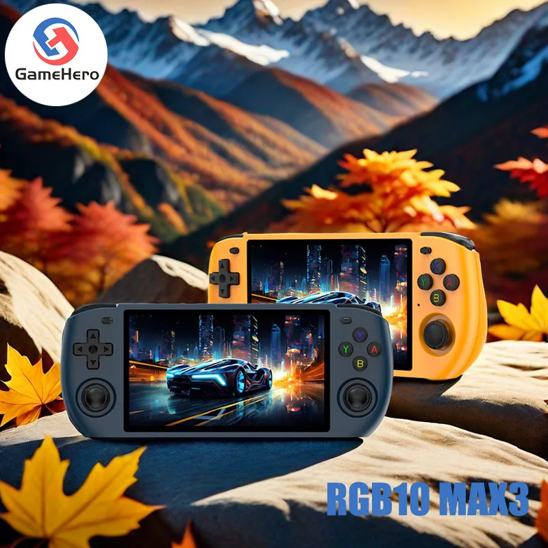 

New POWKIDDY RGB10 MAX3 5.0 Inch 1280*720 Ips Screen Retro Open Source Linux Jelos Video Handheld Game Console Children's Gifts