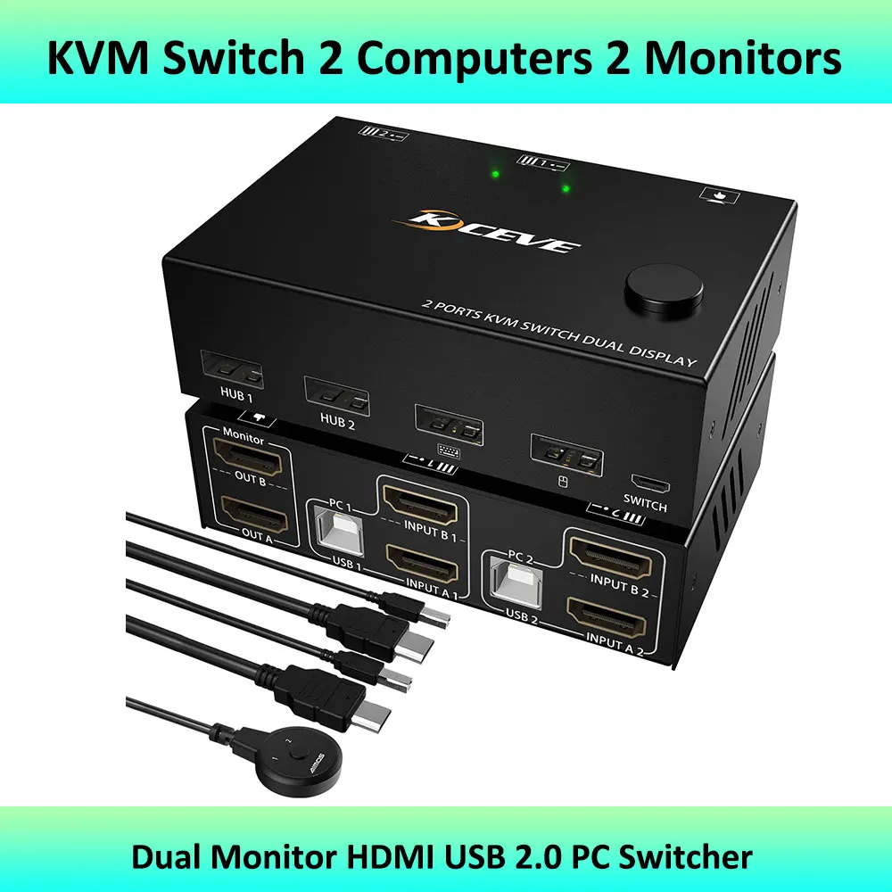 kceve-conmutador-kvm-para-2-ordenadores-2-monitores-monitor-dual-hdmi-usb-20-para-2-copiadores-compartir-teclado-raton-y-monitor