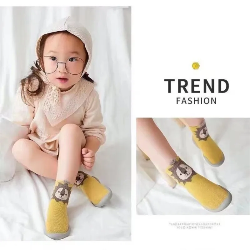 Spring Baby Toddler Shoes Baby  Shoes Non-slip Fox Tiger  Thickening Shoes Sock Floor Shoes Foot Socks Animal Style