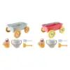 5x Kid Wagon Toy Children Wagon Cart Fun Outdoor Games Beach Sand Toys Set Construction Vehicle for Garden Beach Yard Outdoor 1