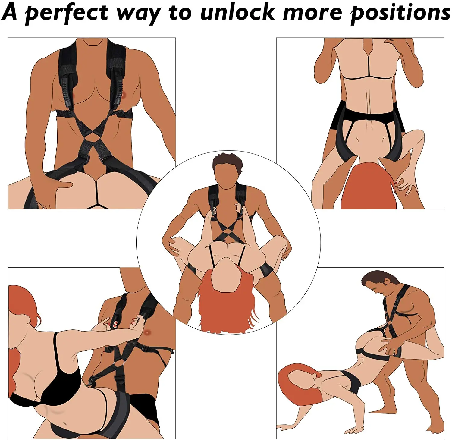 Sex Toys Sex Swings Erotic Sex Swing Double Back Shoulder Sex Swing Leg Spreader Rope Self Bandage Restraints Belt Harness Couples Adult Games