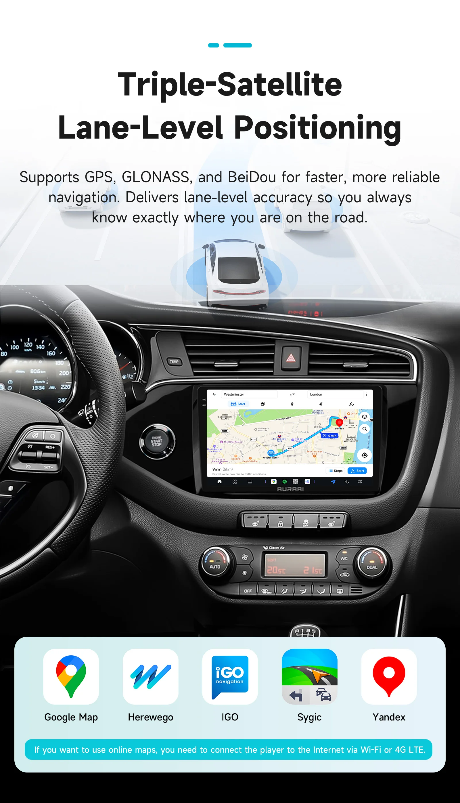 AURAAI X100 Android Auto Intelligente Bildschirm für Kia Ceed Cee'd 2 JD 2012-2018 4G BT RDS DSP GPS CarPlay UNIS7870 ADAS 360 ° CAM – Detail 25