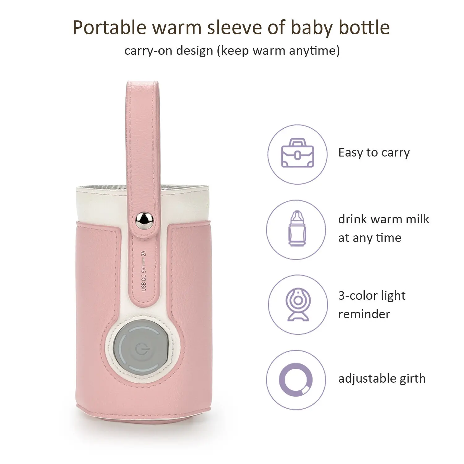 New Milk Heater, Baby Travel Stroller Heater with Control, 3 Bags of Rechargeable Insulated Smart Bottle 2