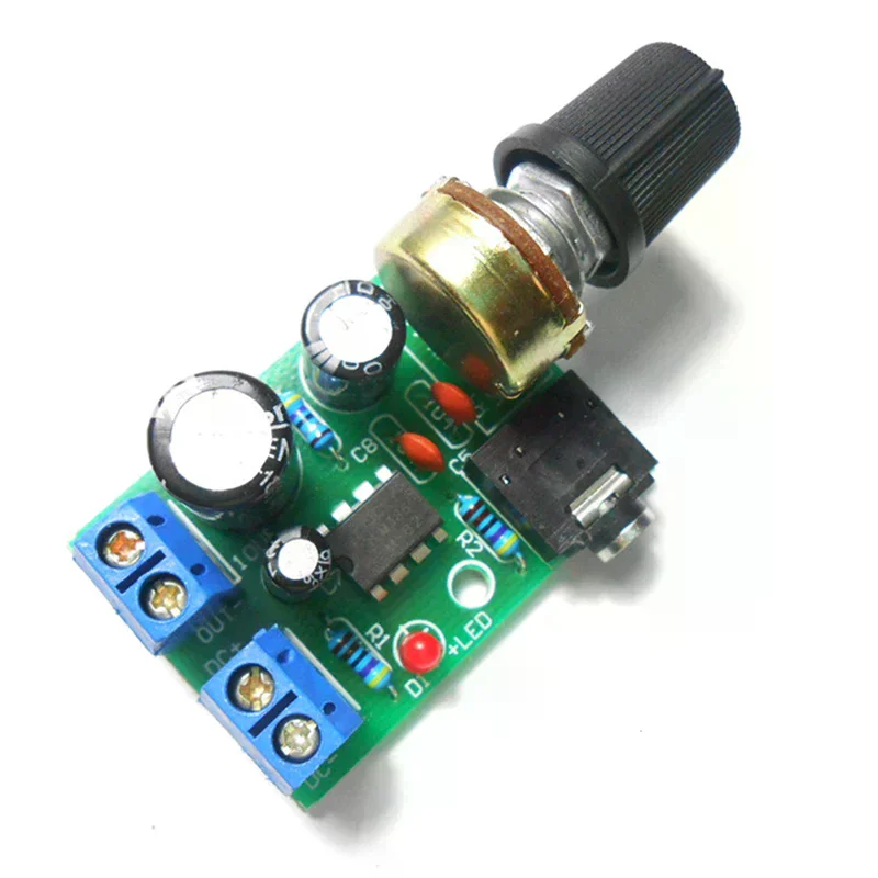 LM386 10W 오디오 앰프 보드 모노 3.5mm DC 3-12V 볼륨 조절