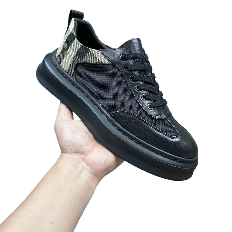 

Spring and autumn 2024 new men's high-end fashion business dress perforated plate shoes thick-soled increased casual wear