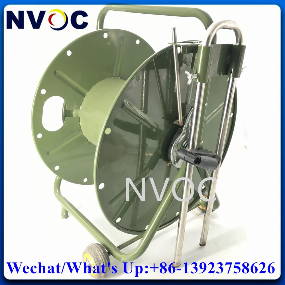 Hsk-450 Green Metal Winding Drum Tactical Portable Field Dispiegabile Bobine Per Cavi In Fibra Ottica 300/500M Per Connettore St/Fc/Lc/Odc