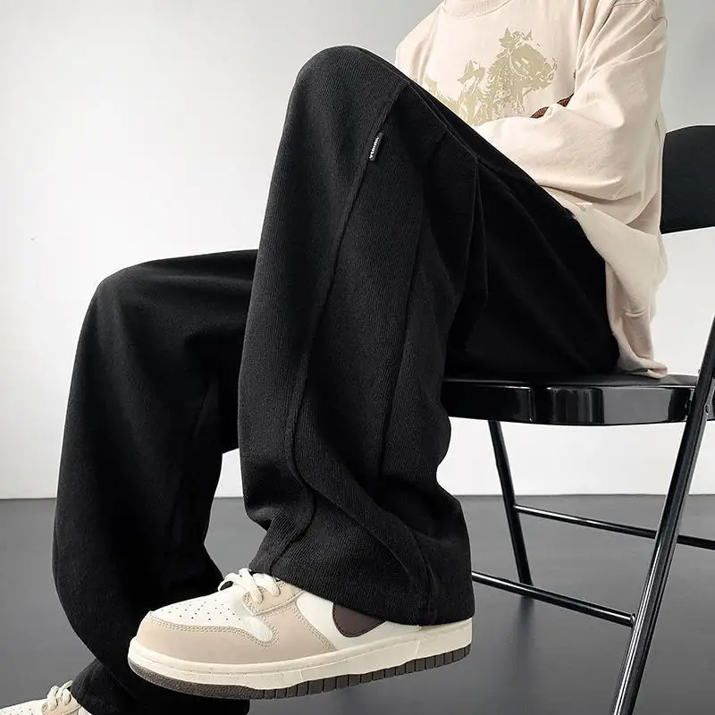 Fashion Korean simple casual pants men autumn new American street y2k hip hop trendy brand straight loose wide-leg trousers