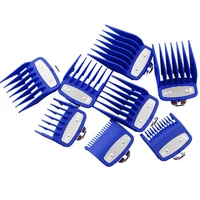 8Pcs Cutting Guide Comb for Wahl with Metal Clip 3171-500,Fits for Multiple Size Wahl Clippers Blue 1