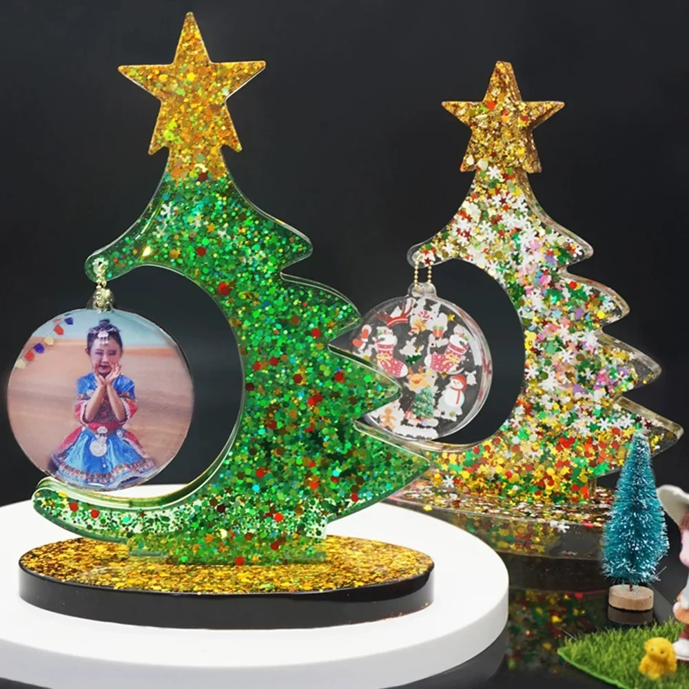 

Рождественское украшение «сделай сам», силиконовая форма, фоторамка на рождественскую елку, основание для рукоделия, изготовление подарков, пластырь из кристалла и эпоксидной смолы, литые формы