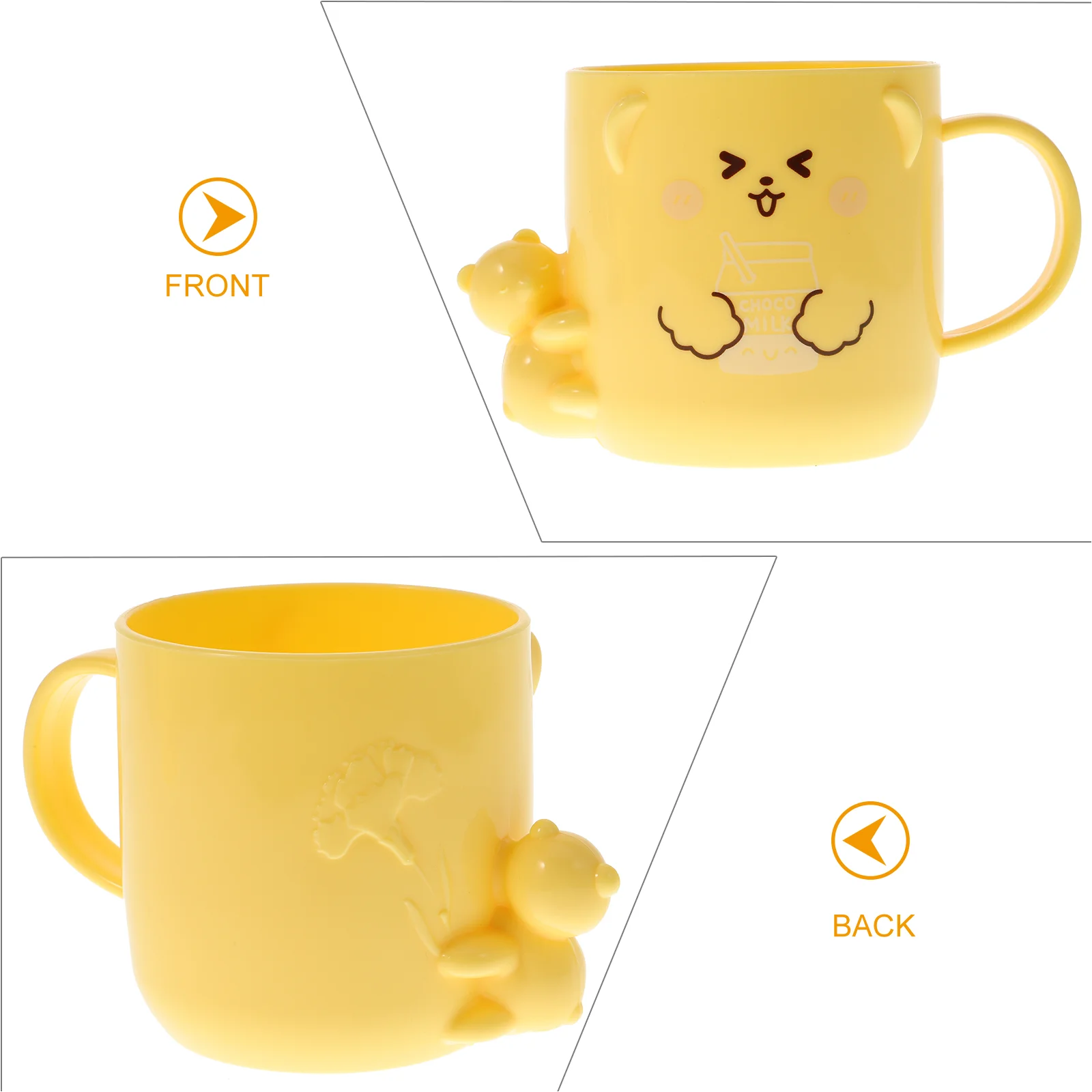 2 Pcs Cartoon Children's Plastic Mug Coffee Cups Cute Mouthwash Take Bath Kids Toothpaste Toothbrush Newborn