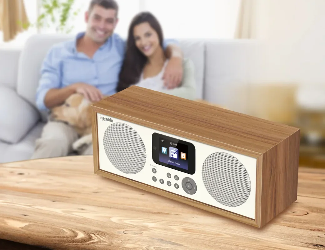 Dual Channel Wooden Audio Network Radio with Bluetooth