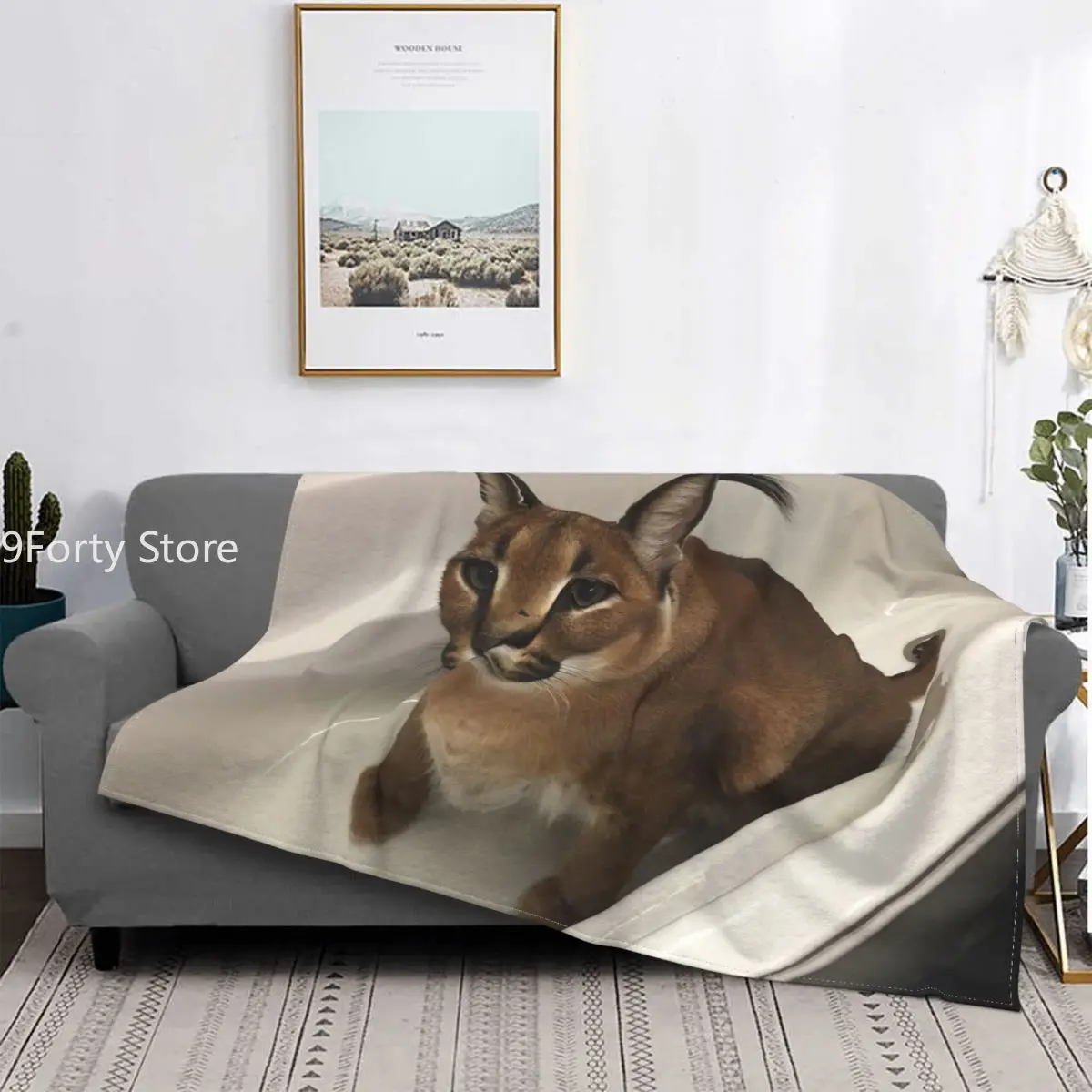 

Big Floppa Caracal Cat Cute Meme Blanket Soft Coral Fleece Warm Flannel Warm Throw Blankets for Sofa Car Bedroom Quilt Bedspread