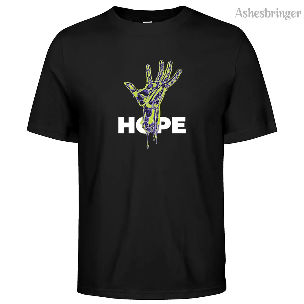 

Футболка мужская хлопковая с принтом и надписью HOPE, Повседневная Свободная рубашка с круглым вырезом, уличный стиль, топы для мужчин и женщин