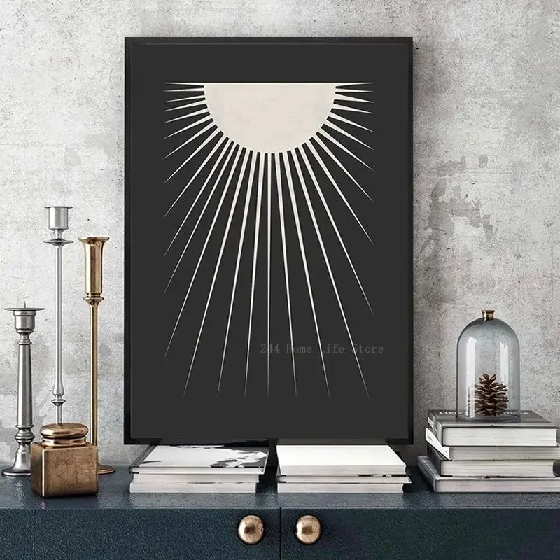 Abstract Sun Moon Painting DIY Sticky Poster Vintage Room Home Bar Cafe Decor Posters Wall Stickers