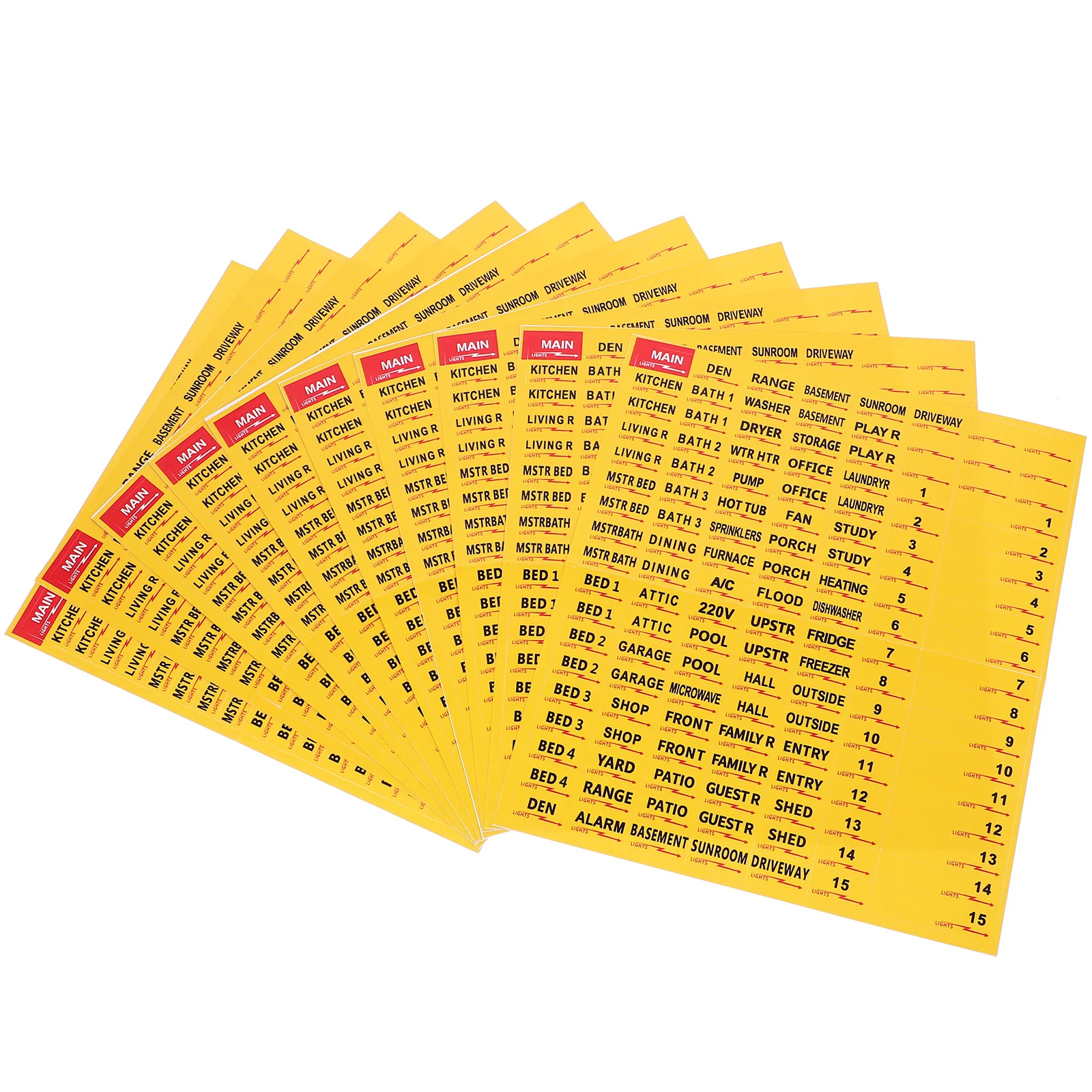 

10 Sheets Electrical Box Label Tag Breaker Panel Labels Circuit Labels Appliance Paper for Home Supplies