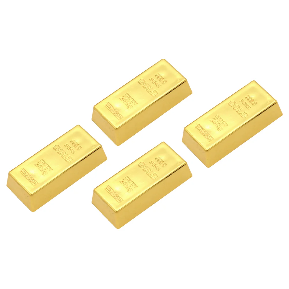 

Plastic Fake Gold Bullion Bar Paper Weight Door Stop inch Prop Game Fancy Party Table Decor for Childen Kids Toy Gift