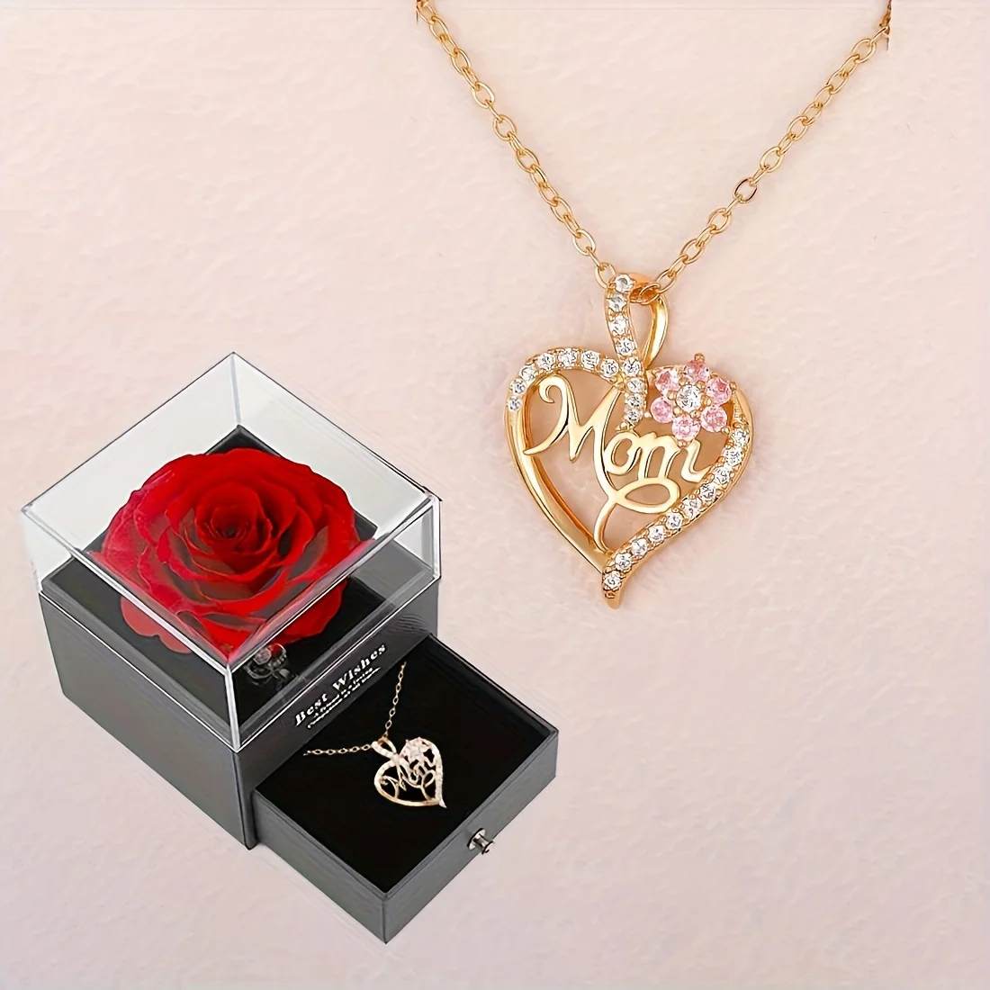 

Женское Ожерелье с розой, Подарочная коробка для мамы на день рождения, Рождество, романтический подарок, новинка 2024, модные роскошные ювелирные изделия Zirocn