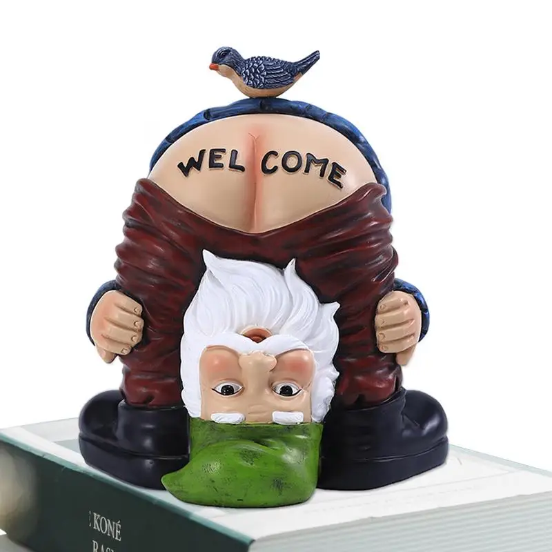 

2023 Decorative Garden Naughty Gnomes Handstand Statue Welcome Figurines Art Decoration For Lawn Gnome Garden Decor For Outside