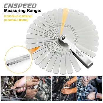 Jauge d’épaisseur de bougie d’allumage en acier inoxydable, jauge d’épaisseur d’épaisseur d’épaisseur d’épaisseur, outils d’inspection d’écart de mesure, 0.04mm-0.88mm, pouce