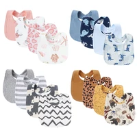 Bavoirs en coton pour bébés, 4 pièces, vêtements pour rots, serviettes de salive pour nouveau-nés, filles et garçons, tablier pour enfants, accessoires pour nourrissons, ensemble de bavoirs pour tout-petits 1