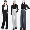 Maternity Pants for Spring and Summer: Wide-Leg Trousers with Drawstring, Suitable for Wearing Outside  maternity clothes 2