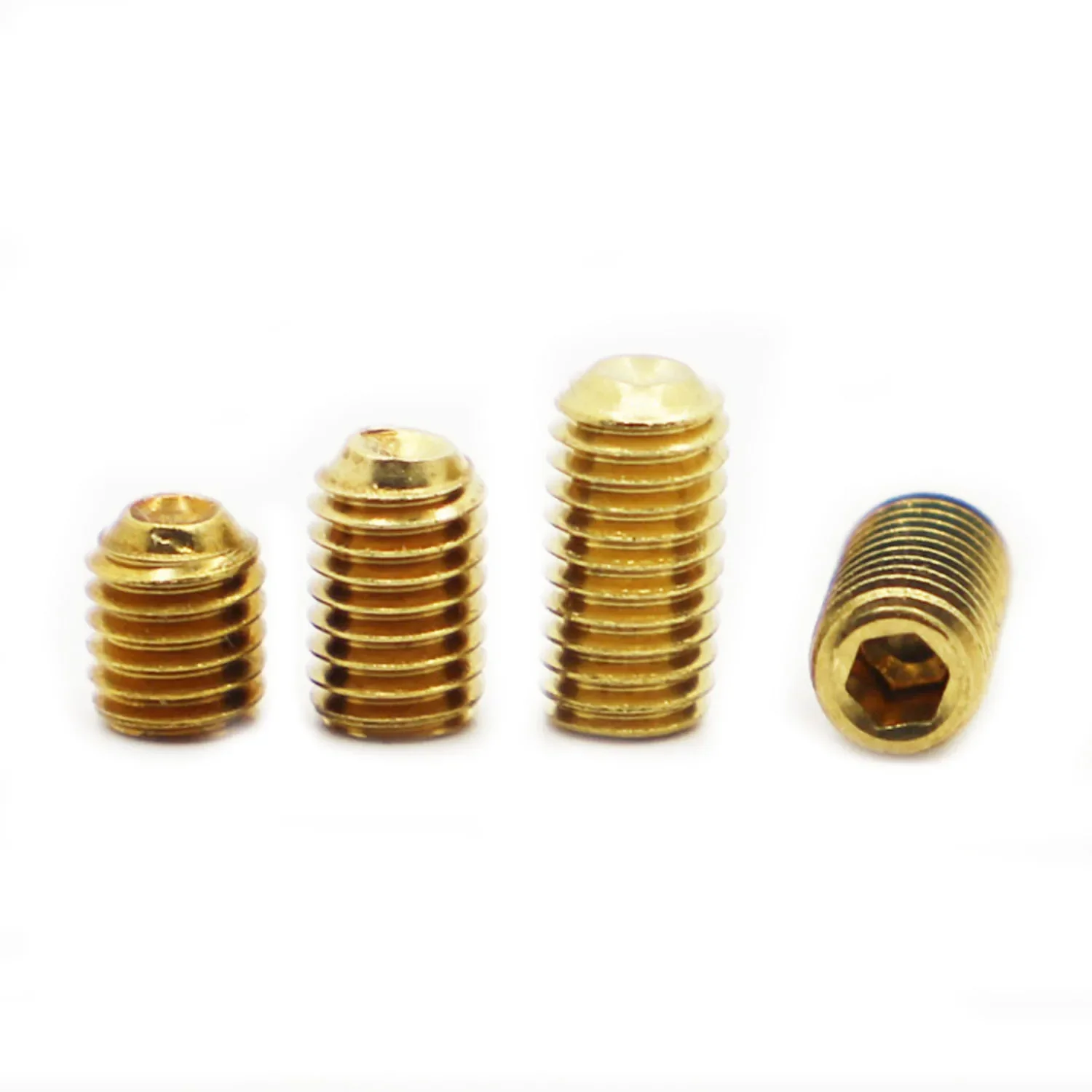 10-50 STKS DIN916 zwart of messing stelschroef M1.6 M2 M2.5 M3 M4 M5 M6 M8 Rvs headless inbus stelschroef stelschroef-M6 20PCS, 12mm, messing stelschroef