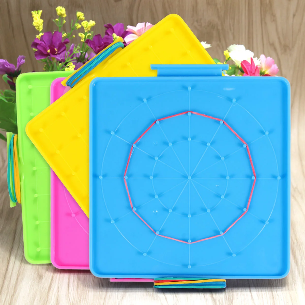 

Geoboard Learning Material Geometric Geoboards Toys Double-sided Geoboard Plastic Geoboard Toy Kids Early Learning Toys