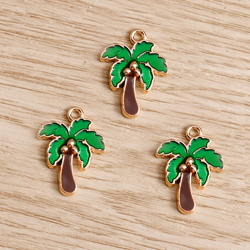 Tusember 10 Stück Emaille-Anhänger „Take Me To The Beach Coconut Tree“ für die Schmuckherstellung, Ohrringe, Halsketten, DIY-Zubehör – Detail 6