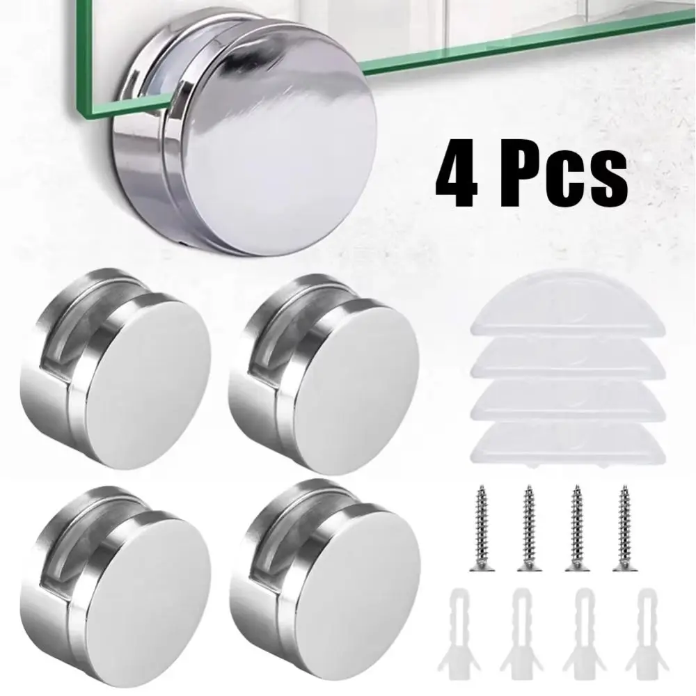 【Value Bundle】 New Zinc Alloy Mirror Clip Silver Mirror Fasteners Mirror Fixing Nails Kitchen Cabinet.