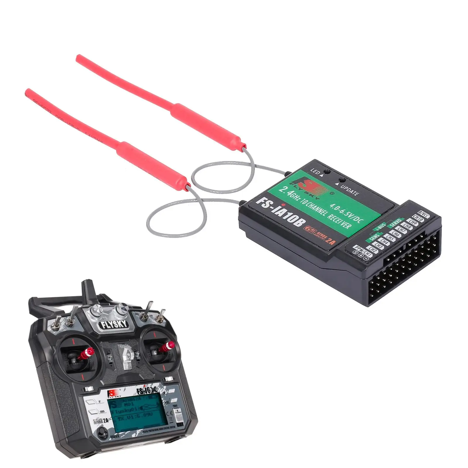 Flysky RC 드론 비행기 헬리콥터 모드 2 용 RC 송신기, FS-IA6B FS-X6B FS-iA10B 리시버 포함, FS-i6X 2.4GHz 10CH AFHDS 2A