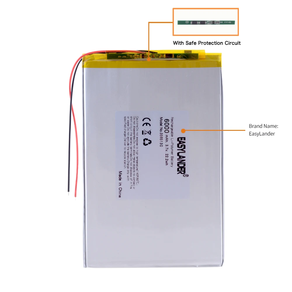 Bateria de Lítio Recarregável da Grande Capacidade para a Tabuleta do Bdf-m107 3.7v 3595130 6000 Mah 10 - Imagem 6