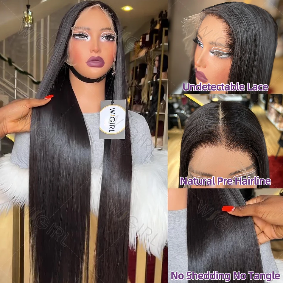 Human Hair Wig 30 40 Inch 13x6 Hd Straight 13x4 Lace Frontal 5x5 Closure Wig For Women