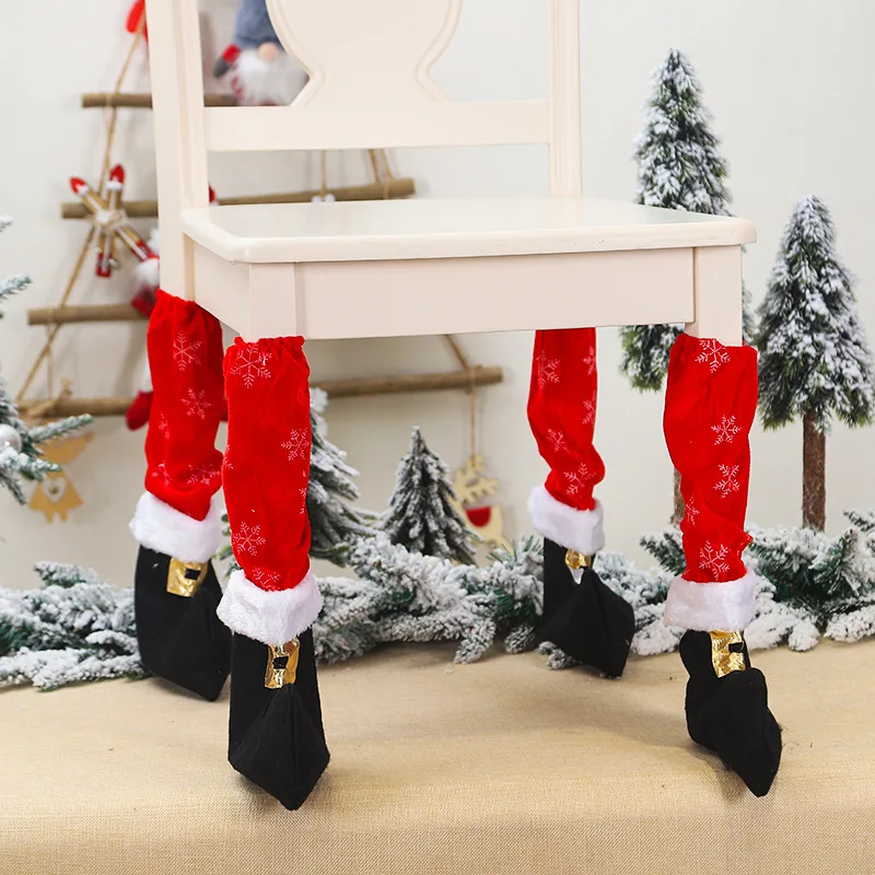 Description Picture 4 of item2022 Creative Christmas Table Foot Socks Chair Leg Covers Floor Protectors Non-Slip Knitting Cloth Furniture Feet Sleeve Decor