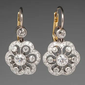 Gorgeous Flower Crystal Wedding Earrings 1