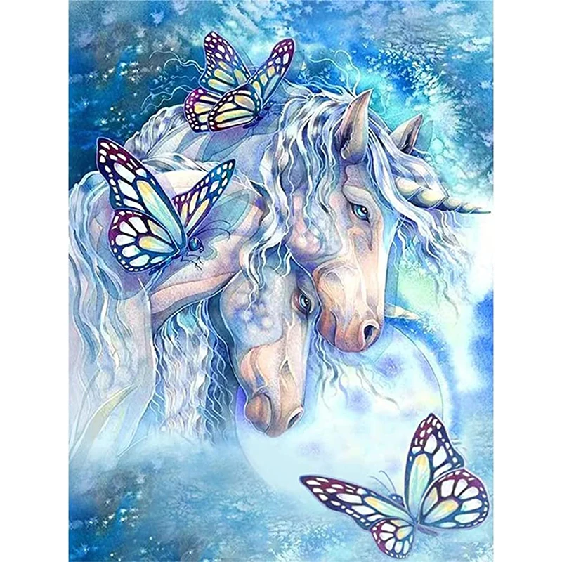 

Fantasy Unicorn Butterfly Flowers Diy Diamond Painting Kits Diamond Embroidery Full Square Drill Mosaic Cross Stitch Home Decor